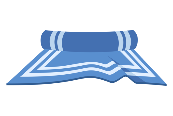 Download Blue Carpet Cartoon Icon. Rolled Textile - Textile Collection