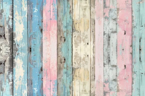 Download Weathered Wooden Planks in Pastel Colors - Premium Bundle